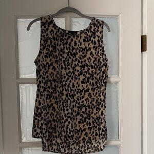 Halogen Animal Print Tank Top - Black and Tan